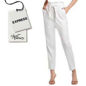 NWT . express . paperbag pants . white . medium
